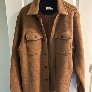 FLINT AND TINDER CPO Boiled Wool Shirt Jacket, Camel, Large